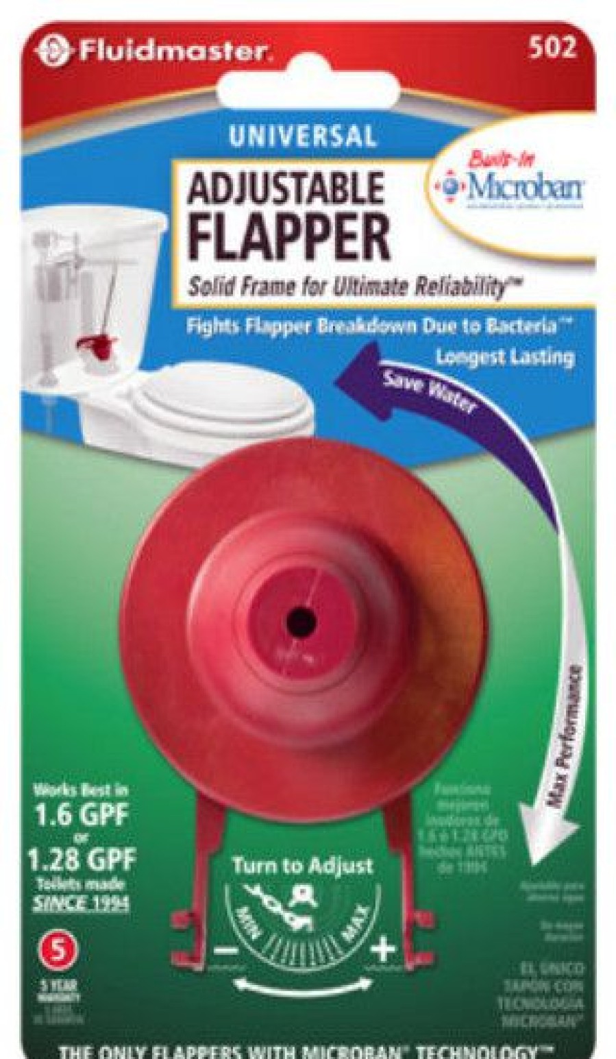 Bathroom Fixture Parts * | Best Reviews Of Fluidmaster 502P21 Adjust-A-Flush Adjustable Flapper, Red