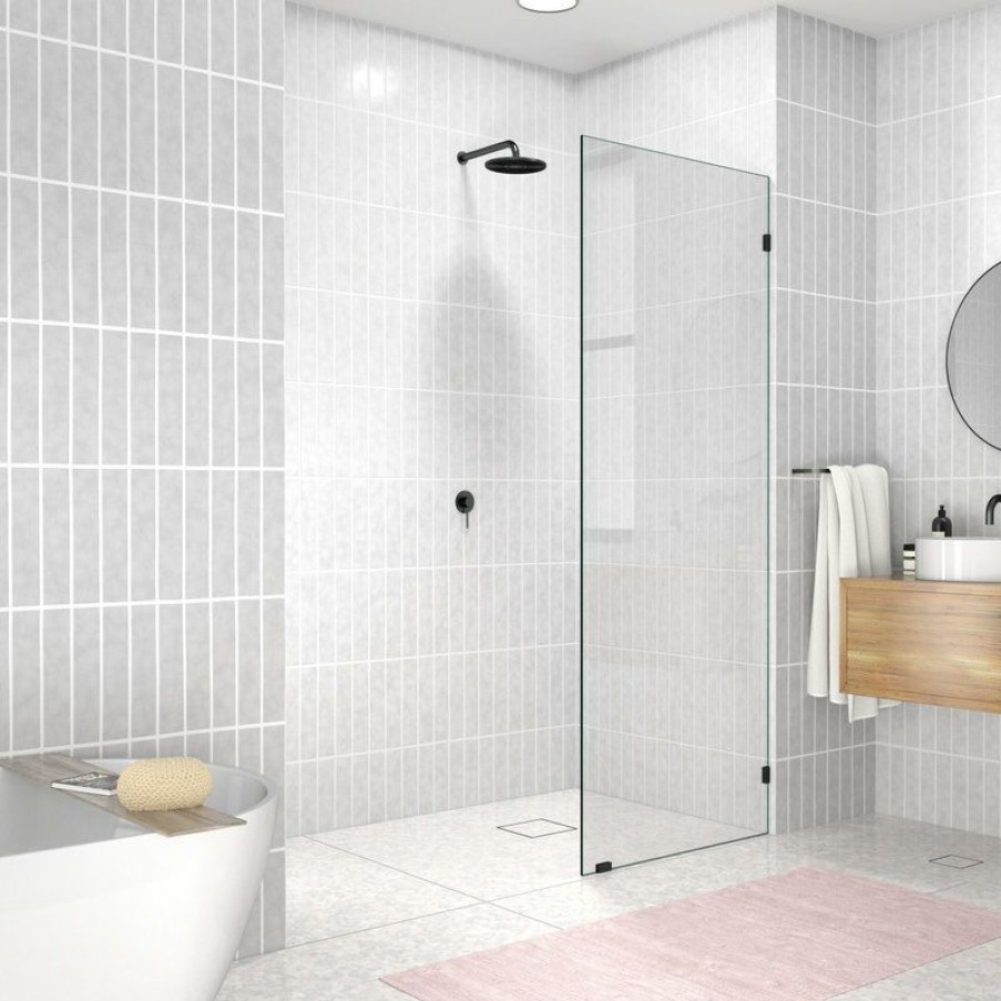 Showers * | Best Sale Glass Warehouse 78 X28 Frameless Shower Door Single Fixed Panel, Oil Rubbed Bronze