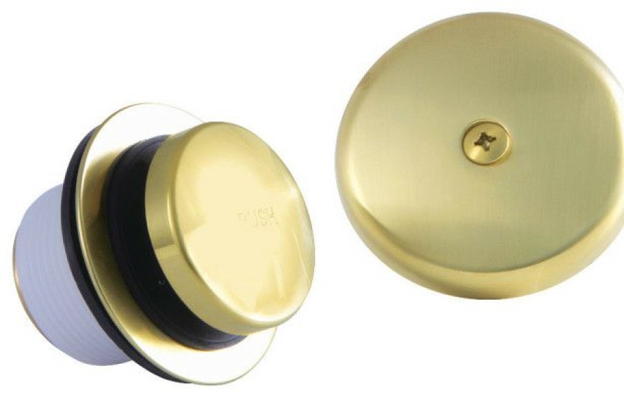 Bathroom Fixture Parts * | Hot Sale Kingston Brass Easy Touch Toe-Tap Tub Drain Kit With Brushed Brass Dtt5302A7