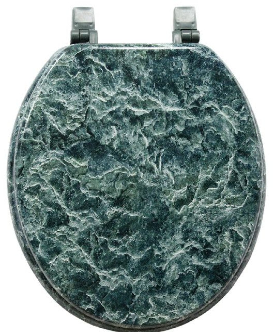 Bathroom Fixture Parts * | Coupon American Trading House, Inc. Trimmer Faux Marble Design Toilet Seat, Green Marble