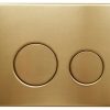 Bathroom Fixture Parts * | Best Pirce Fine Fixtures Concealed Tank Push Button, Satin Brass Push Plate, Round Metal Buttons