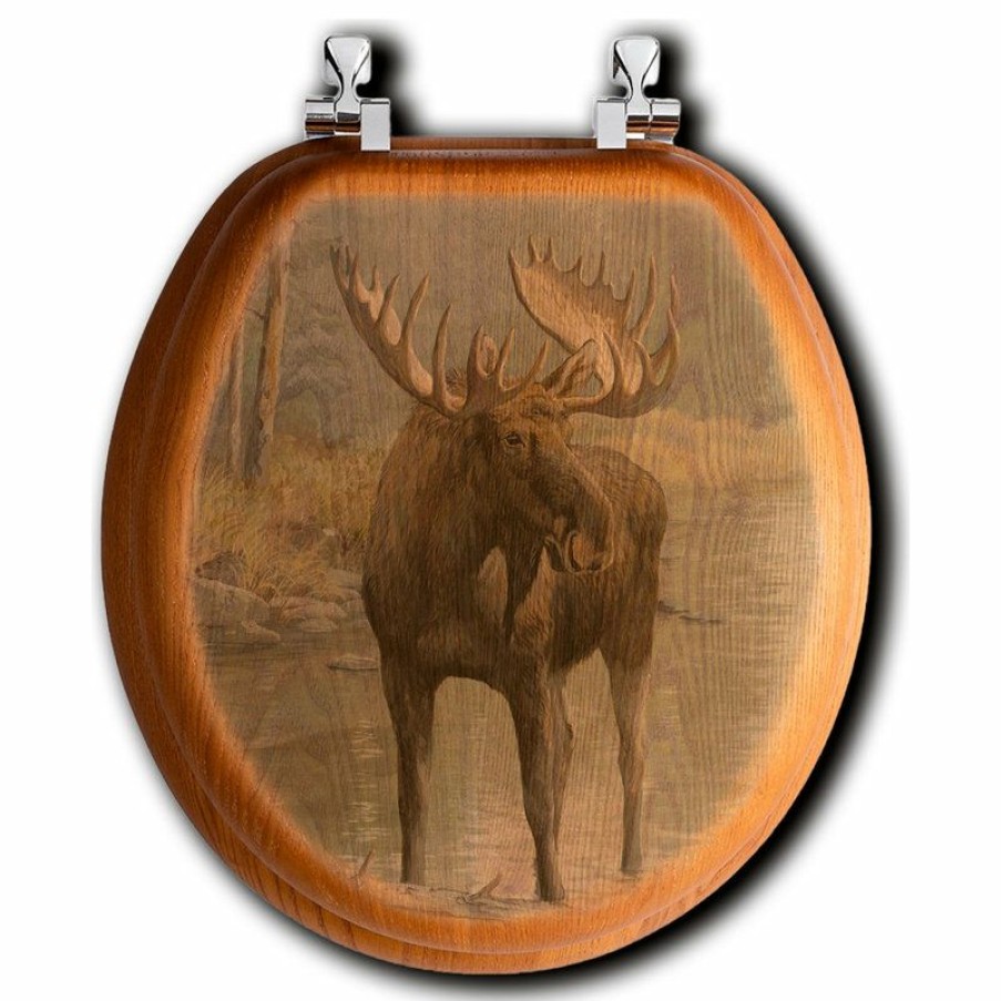 Bathroom Fixture Parts * | Wholesale Wgi-Gallery Toilet Seat, Elongated, Quiet Water Moose, Round