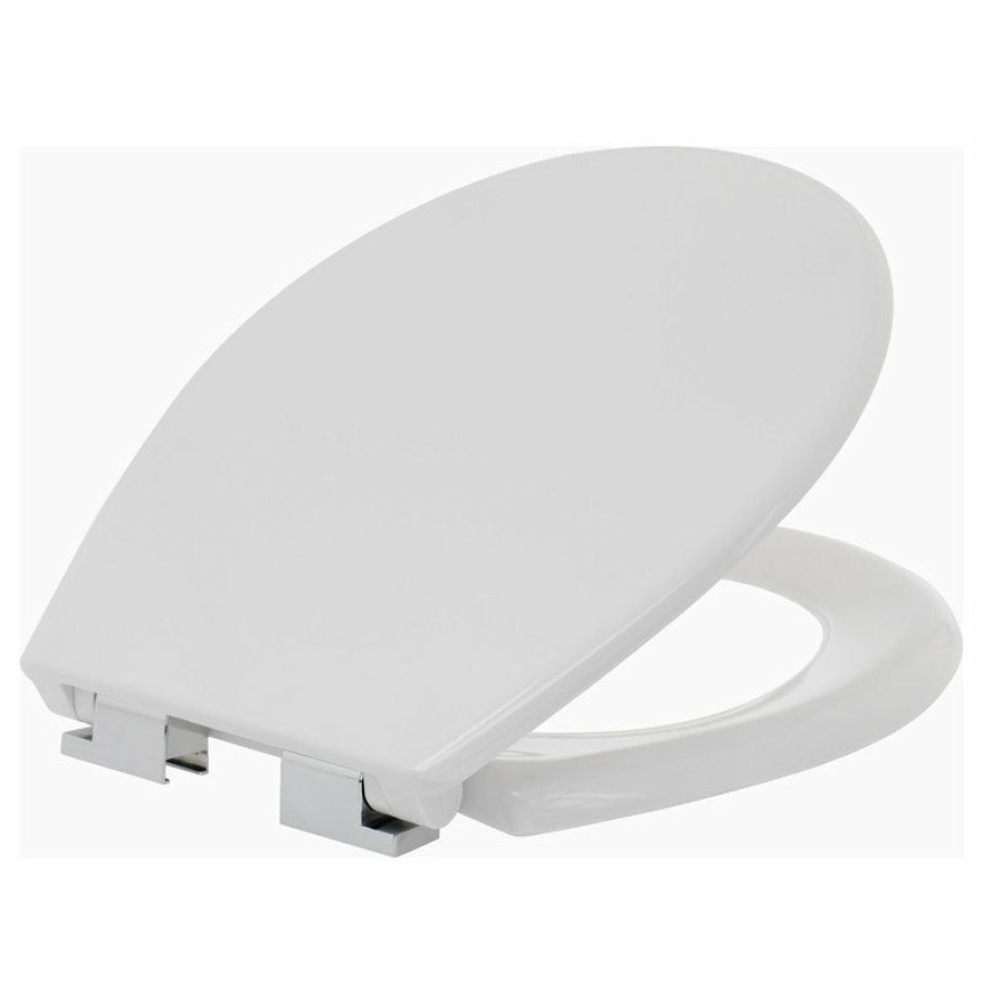 Bathroom Fixture Parts * | Hot Sale Maykke Laggan 17 Round Toilet Seat And Lid With Soft Close Hinges, White