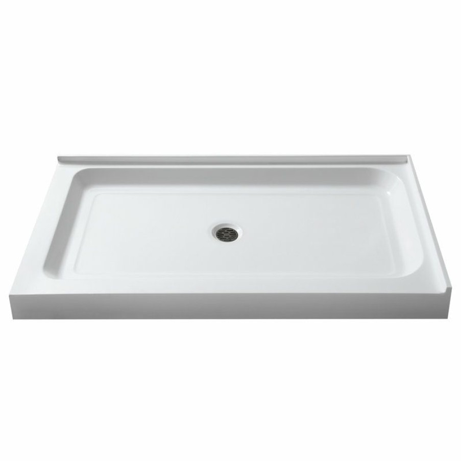 Bathroom Fixture Parts * | Coupon Anzzi Port 36 X 48 In. Double Threshold Shower Base In White Sb-Az022L