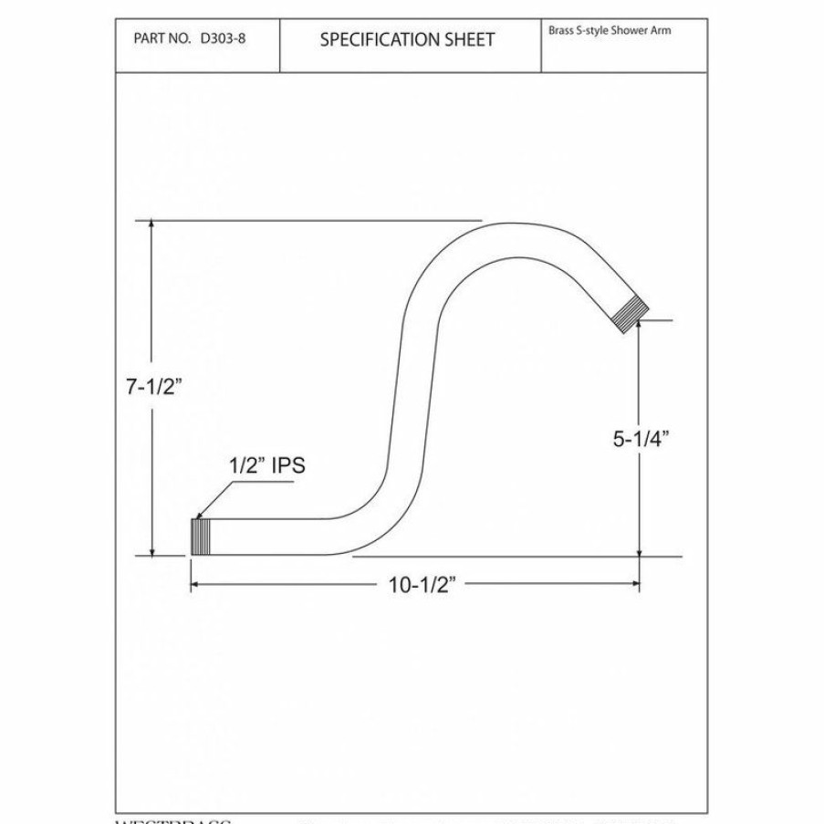 Bathroom Faucets * | Budget Westbrass 8 S-Shaped Shower Arm And Flange In Powder Coated Flat Black