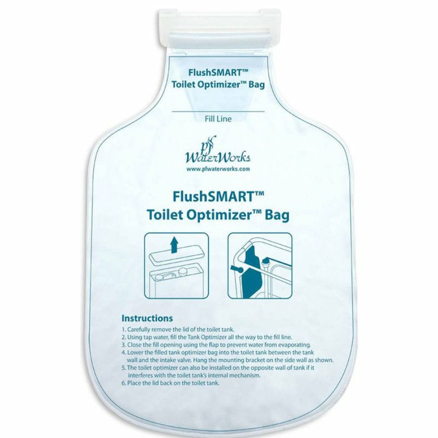 Bathroom Fixture Parts * | Discount Pf Waterworks Flushsmart Water Saving Toilet Tank Optimizer Insert/Bag, White