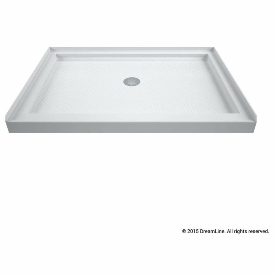 Bathroom Fixture Parts * | Outlet Dreamline Slimline 36X48X2 3/4 Center Drain Single Threshold Shower Base White