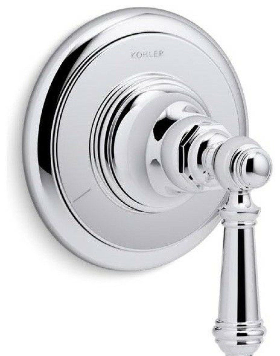 Bathroom Fixture Parts * | New Kohler Artifacts Transfer Valve Trim With Lever Handle, Polished Chrome