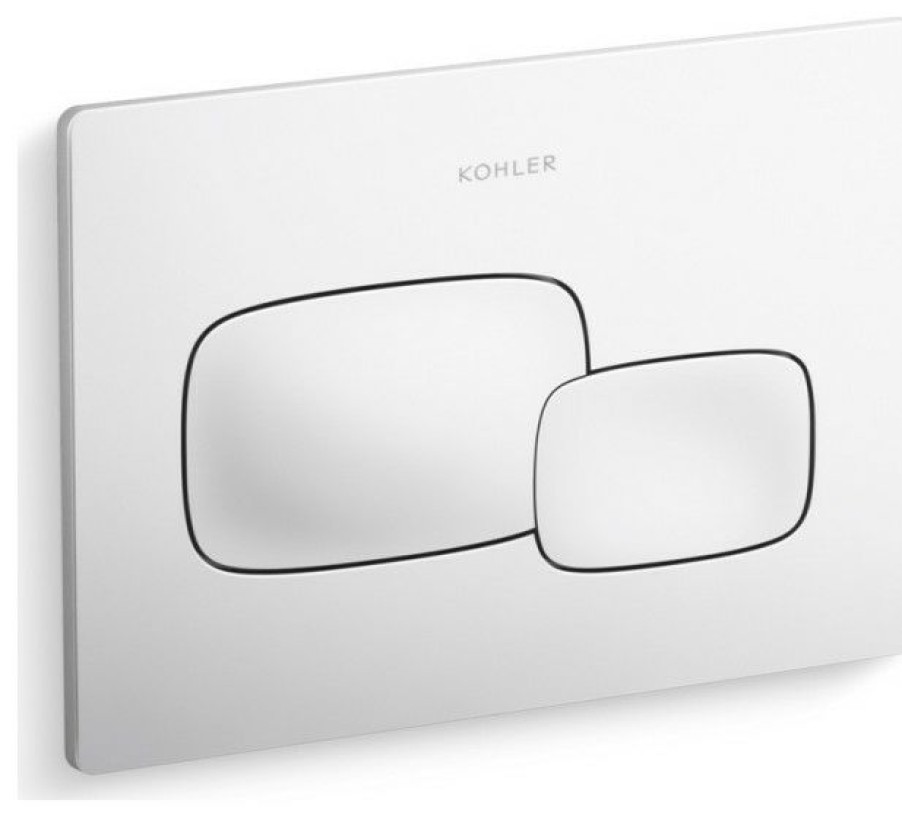 Bathroom Fixture Parts * | Outlet Kohler K-5413 Veil 0.8/1.6 Gpf Dual Flush Actuator Plate, White