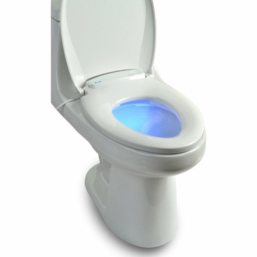 Bathroom Fixture Parts * | Discount Brondell L60-Ew Lumawarm Heated Nightlight Toilet Seat Elongated White