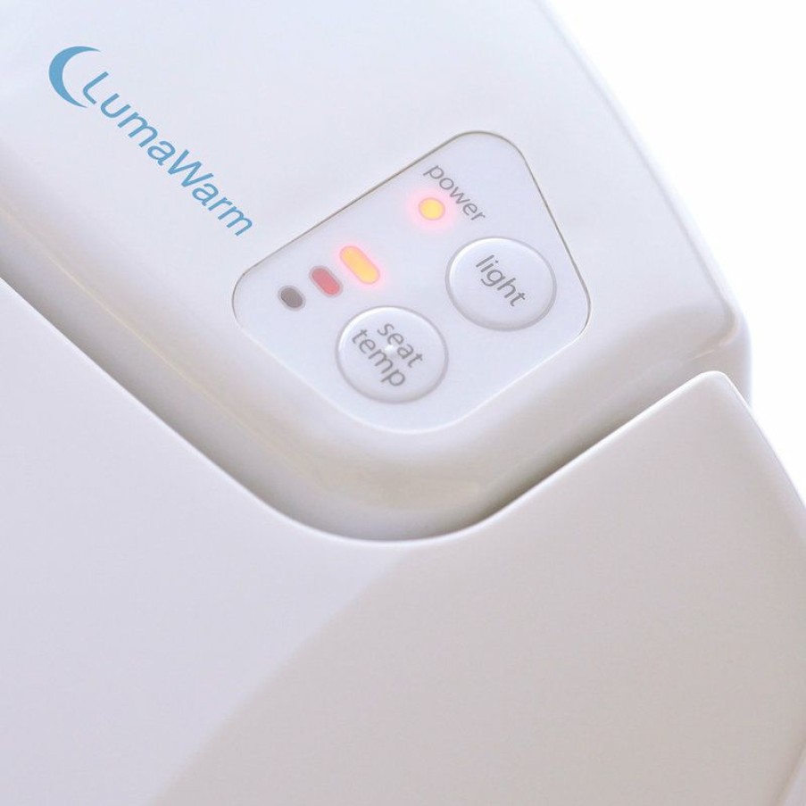 Bathroom Fixture Parts * | Discount Brondell L60-Ew Lumawarm Heated Nightlight Toilet Seat Elongated White