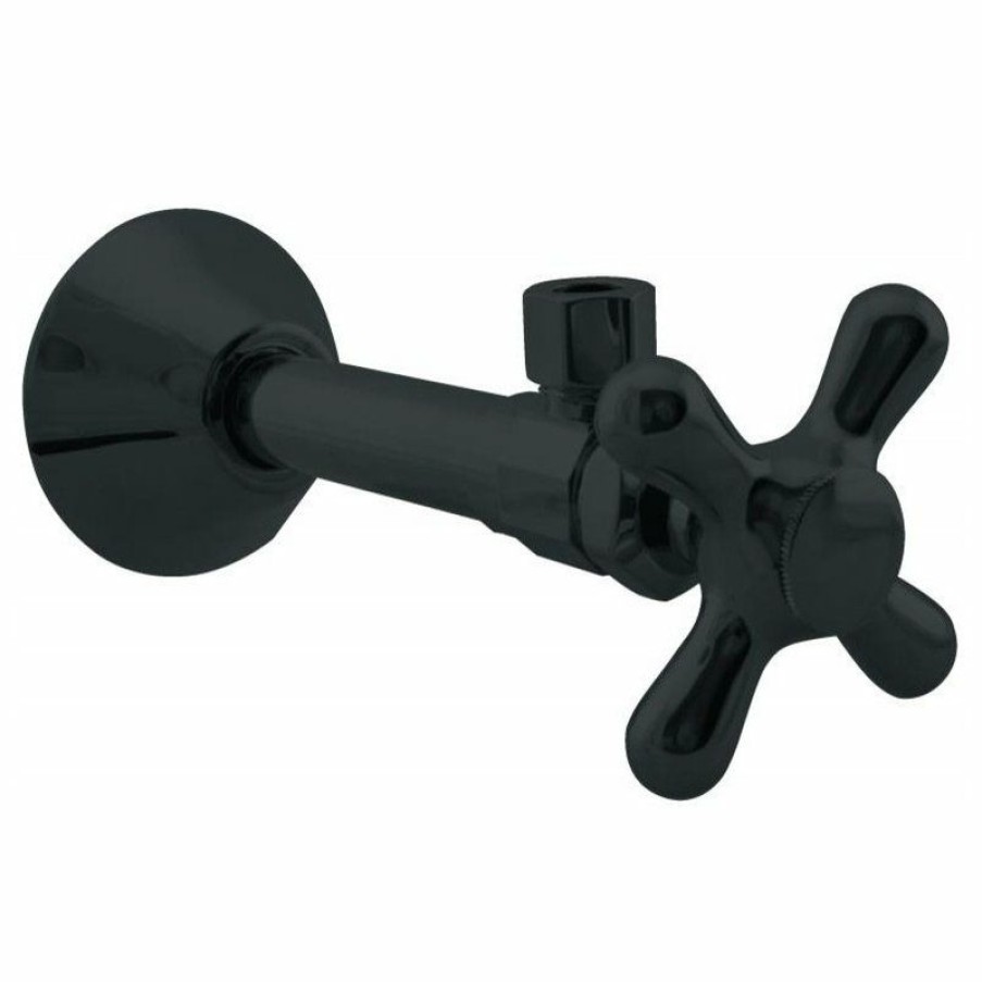 Bathroom Fixture Parts * | Discount Westbrass Angle Stop 1/2 Copper Sweat X 3/8 Od Comp. In Powder Coated Flat Black