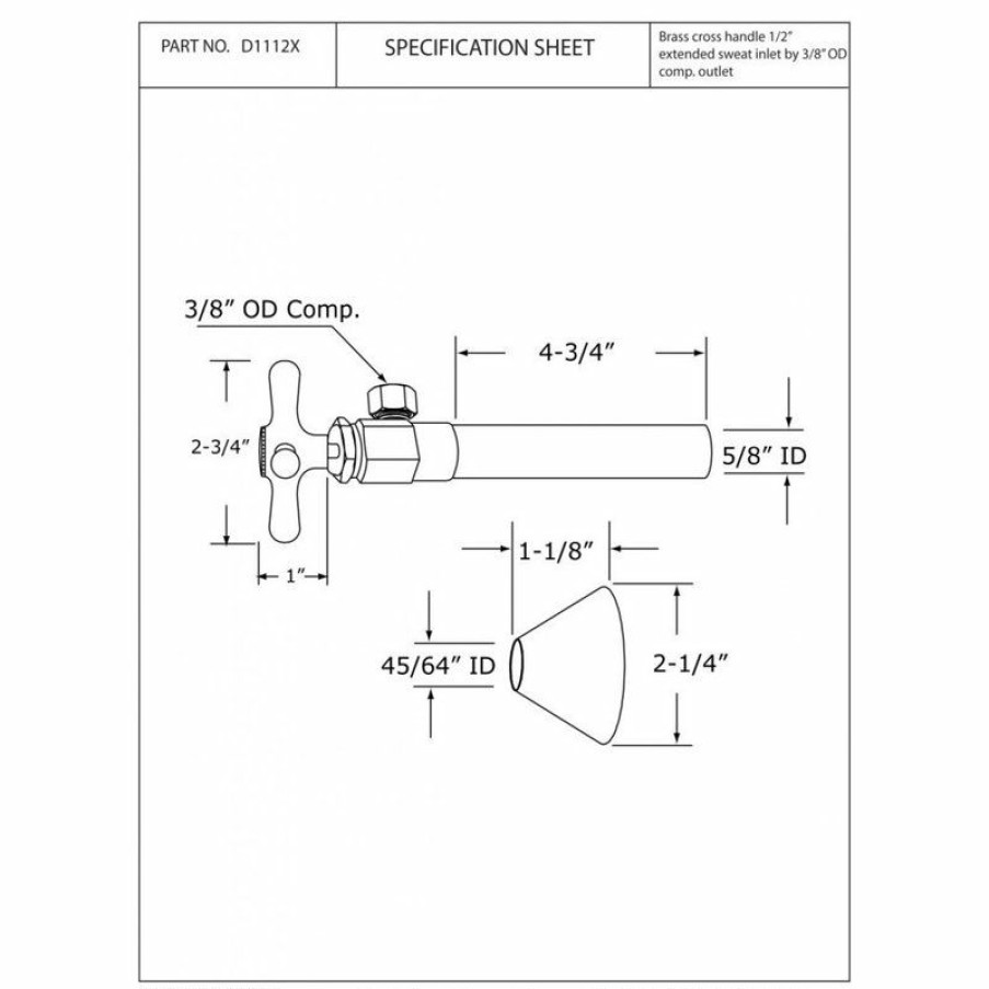 Bathroom Fixture Parts * | Discount Westbrass Angle Stop 1/2 Copper Sweat X 3/8 Od Comp. In Powder Coated Flat Black