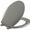 Bathroom Fixture Parts * | Top 10 Kohler Cachet Quiet-Close, Round-Front Toilet Seat, Black 'N Tan