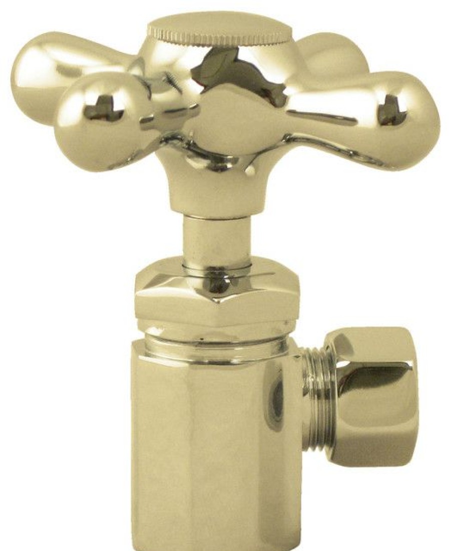 Bathroom Fixture Parts * | Outlet Westbrass Cross Handle Angle Stop Shut Off Valve 1/2 Ips With 3/8 Compression Outlet