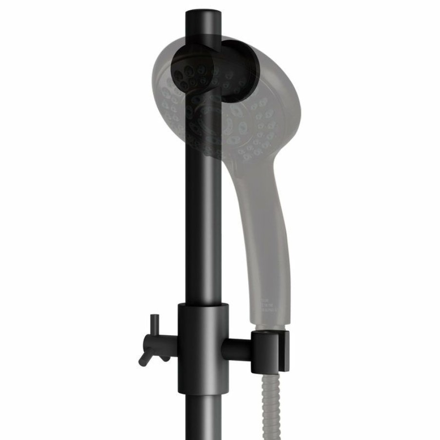 Bathroom Faucets * | Budget Pulse Showerspas Matte Black Adjustable Slide Bar 1010-Mb