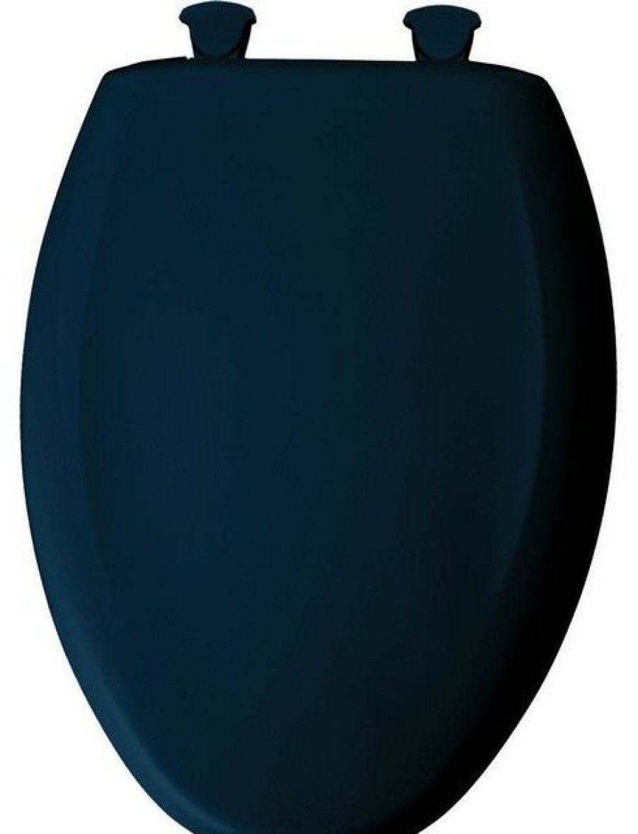 Bathroom Fixture Parts * | Best Pirce Bemis Manufacturing Company Elongated Plastic Toilet Seat With Whisper Close, Navy