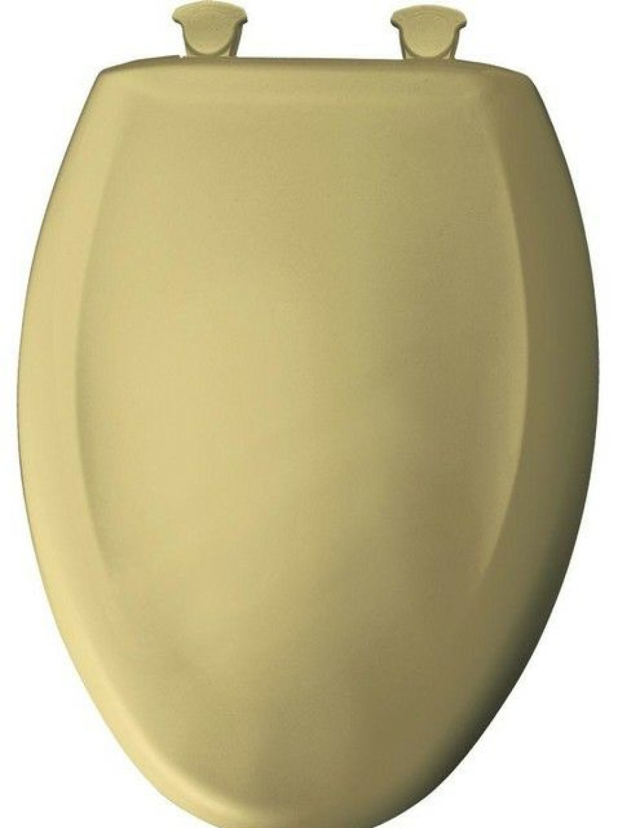 Bathroom Fixture Parts * | Brand New Bemis Manufacturing Company Elongated Plastic Toilet Seat With Whisper Close, Harvest Gold