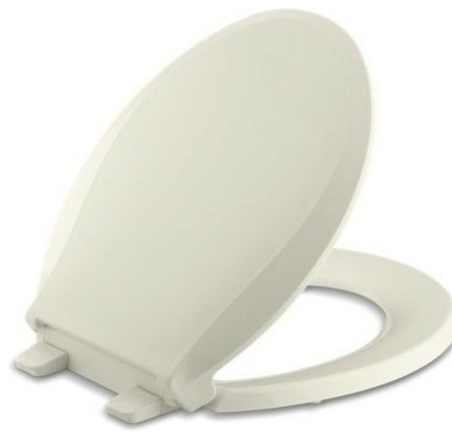 Bathroom Fixture Parts * | Promo Kohler Cachet Quick-Release With Grip-Tight Round-Front Toilet Seat, Biscuit