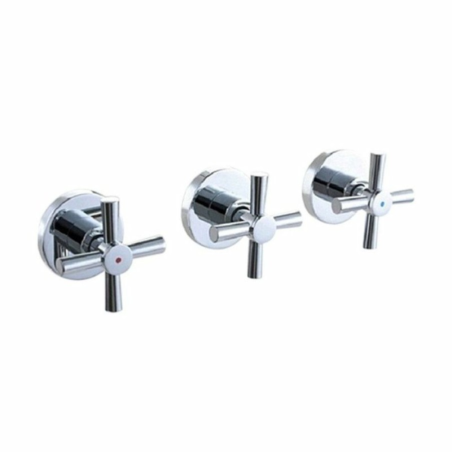 Bathroom Fixture Parts * | New Fontana Showers Fontana Solid Brass 3-Handles 2-Way Bathroom Shower Valve