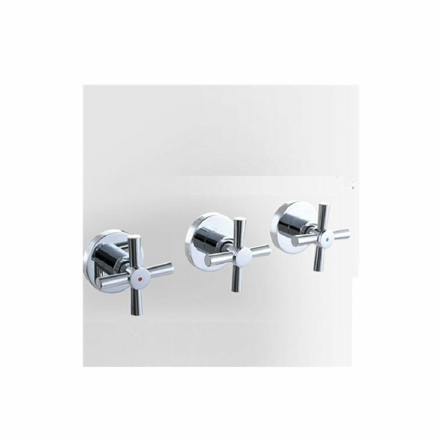 Bathroom Fixture Parts * | New Fontana Showers Fontana Solid Brass 3-Handles 2-Way Bathroom Shower Valve