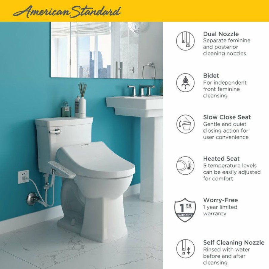 Bathroom Fixture Parts * | Cheapest American Standard Brands Advanced Clean Ac 2.0 Spalet Bidet Seat With Remote Control Operation