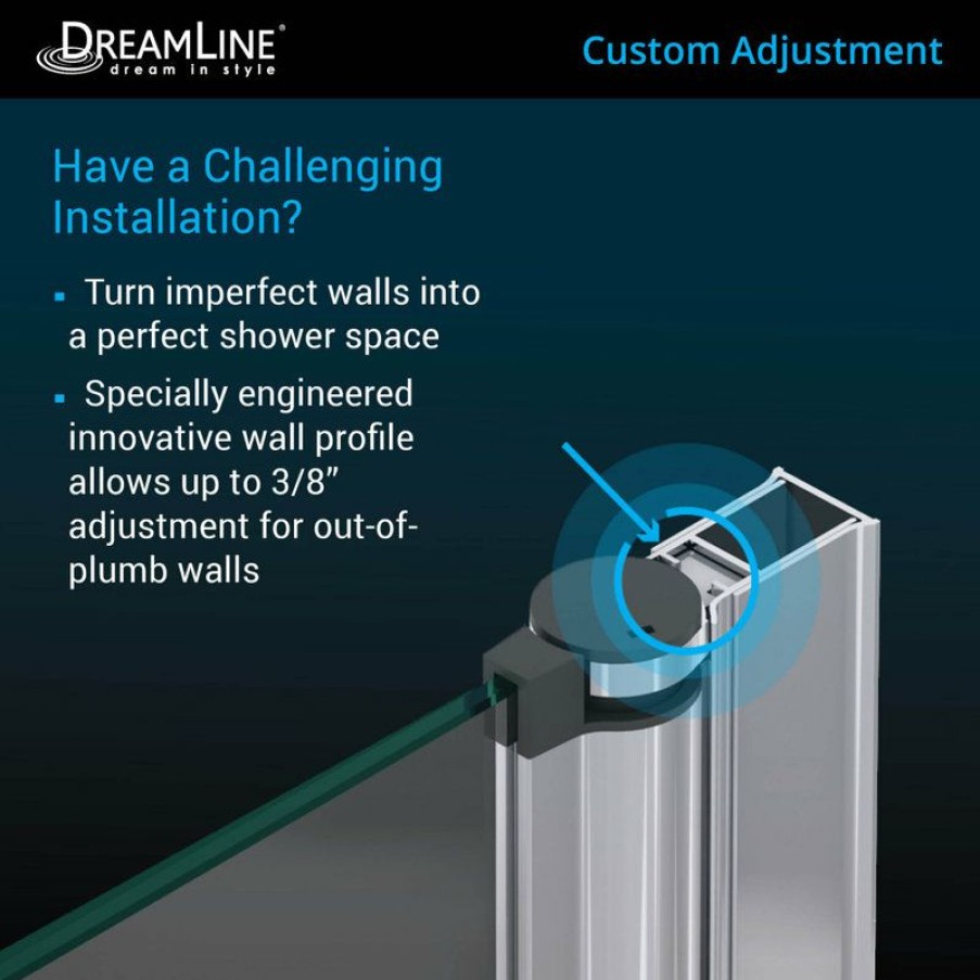 Showers * | Deals Dreamline Aqua Fold 33.5 W X 72 H Frameless Bi-Fold Shower Door, Chrome