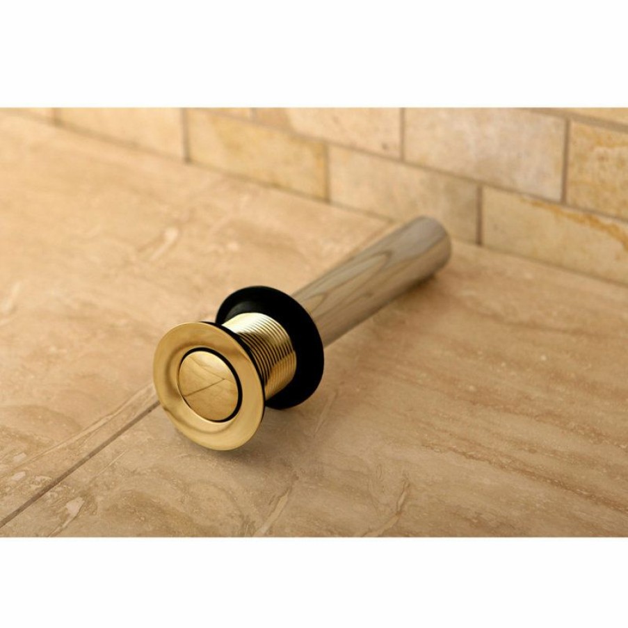 Bathroom Fixture Parts * | Best Pirce Kingston Brass Fauceture Push Pop-Up Drain Without Overflow, Polished Brass