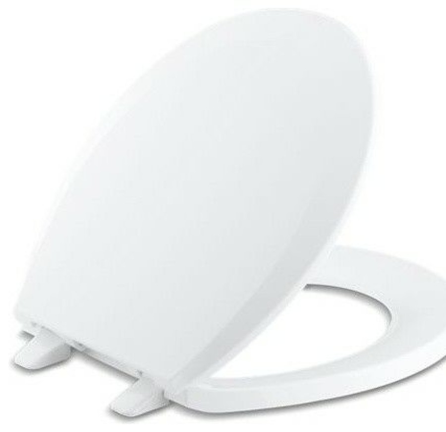 Bathroom Fixture Parts * | Cheapest Kohler Lustra With Quick-Release Hinges Round-Front Toilet Seat, White