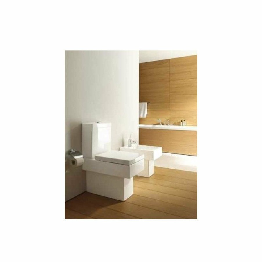 Bathroom Fixture Parts * | Outlet Duravit 006769 Vero Elongated Closed-Front Toilet Seat White