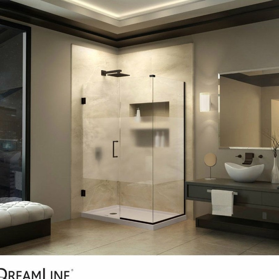 Bathroom Fixture Parts * | New Dreamline Slimline, 32 X60 , Single Threshold Shower Base, Black Finish