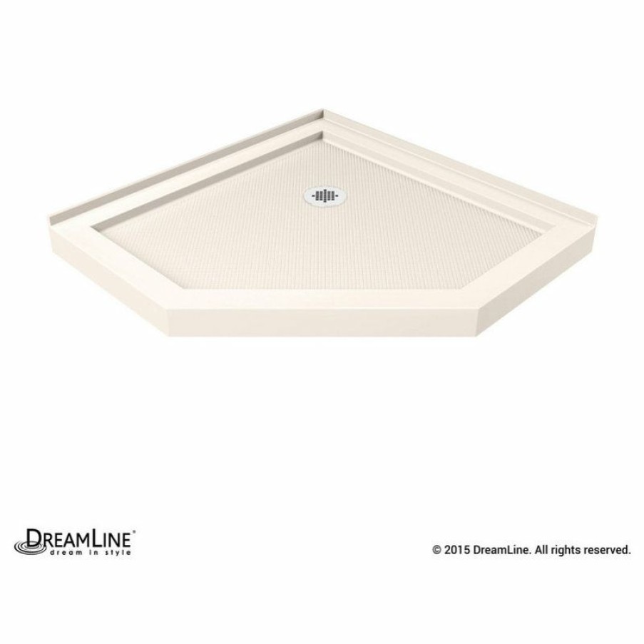 Bathroom Fixture Parts * | Best Sale Dreamline Slimline 40 X40 Neo-Angle Shower Floor, Biscuit Color